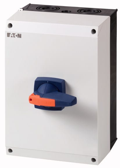 Eaton Industries France SAS - Inter. 4P, monté sur coffret CI-K, cadenassable, poignée bleu