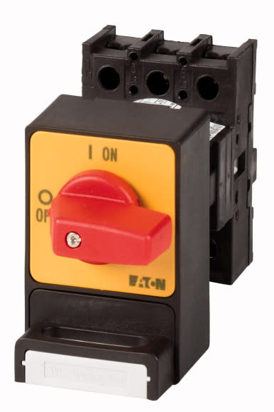 Eaton Industries France SAS - Inter anti-panique, 3p, 25A, cadenassable, manette rouge, encastré