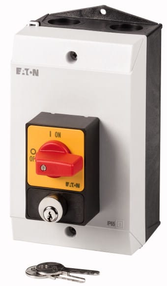 Eaton Industries France SAS - Inter, tripolaire, 32 A, plastron 0-1, 90 °, à accrochage, en saillie