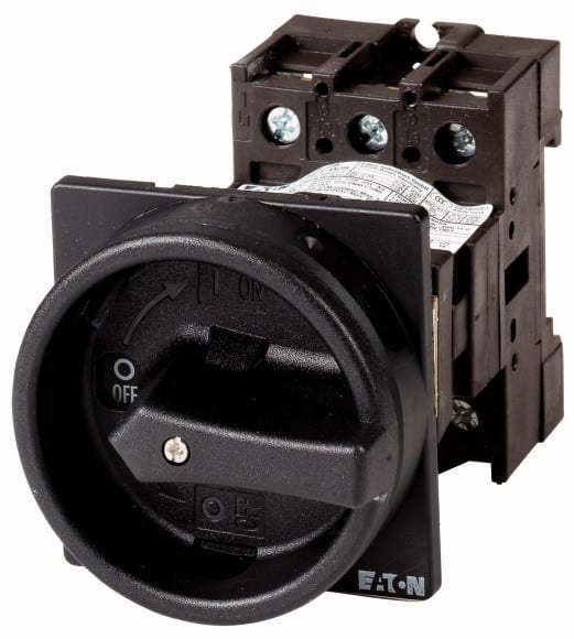 Eaton Industries France SAS - Inter général, 3p +1F+1O, 25A, poignée noire, verrouillable, mpar l'arr.