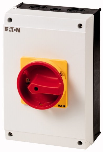 Eaton Industries France SAS - Inter. général, tétrapolaire, 63 A, Fonctions d'arrêt d'urgence, 90°, en saillie