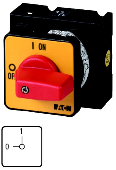 Eaton Industries France SAS - Inter. Marche-Arrêt, 1 pôle, 32 A, Fonctions d'arrêt d'urgence, 90°, encastré