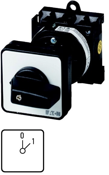 Eaton Industries France SAS - Inter. Marche-Arrêt, cont.: 1, 20A, 0-1, 45°, à acc., encastré, fixation arrière