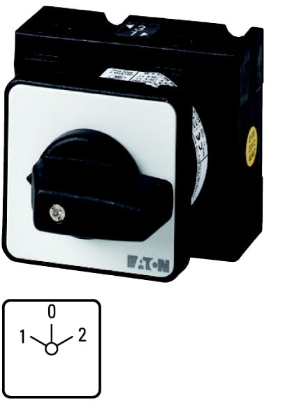 Eaton Industries France SAS - Inverseurs, Contacts: 2, 32 A, plastron: 1-0-2, 60°, à accrochage, encastré