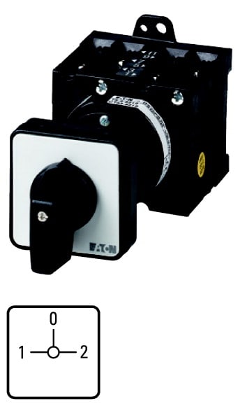 Eaton Industries France SAS - Inverseur, cont.: 8, 32A, 1-0-2, 90°, à accrochage, encastré, fixation arrière