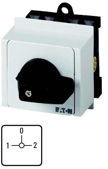 Eaton Industries France SAS - Inverseur, cont.: 8, 20A, 1-0-2, 90°, à acc., encastré en tableau modulaire