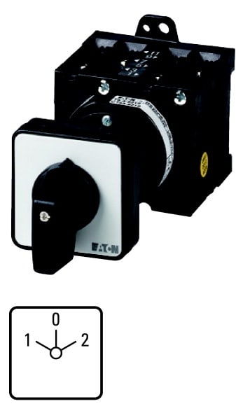 Eaton Industries France SAS - Inverseur, cont.: 8, 32A, 1-0-2, 60°, à accrochage, encastré, fixation arrière