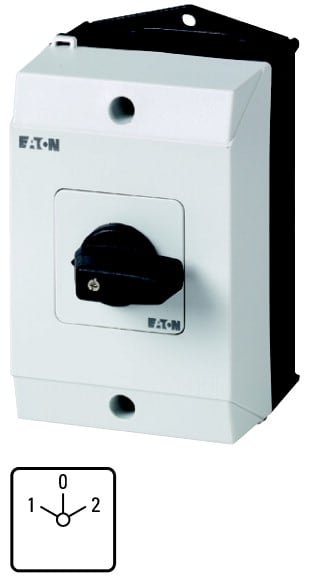 Eaton Industries France SAS - Inverseurs, Contacts: 8, 20 A, plastron: 1-0-2, 60 °, à accrochage, en saillie