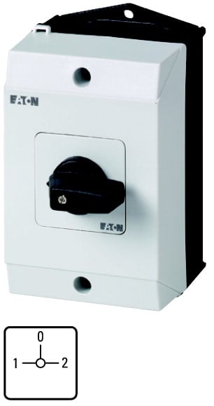 Eaton Industries France SAS - Inverseurs, Contacts: 8, 20 A, plastron: 1-0-2, 90 °, à accrochage, en saillie