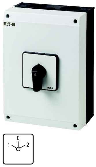 Eaton Industries France SAS - Inverseurs, Contacts: 8, 100 A, plastron: 1-0-2, 60 °, à accrochage, en saillie