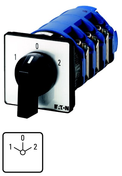 Eaton Industries France SAS - Inverseurs, Contacts: 9, 150 A, plastron: 1-0-2, 60 °, à accrochage, encastré