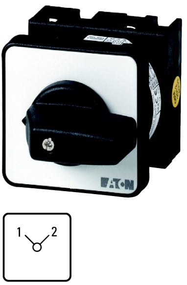 Eaton Industries France SAS - Commut., cont.: 8, 20A, Dahlander, 2 vitesses, 1-2, 90°, à acc., encastré