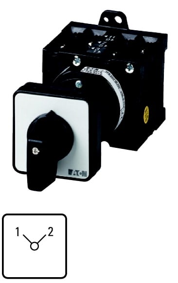 Eaton Industries France SAS - Inverseur, Contacts: 8, 32A, 1-2, 90°, à accrochage, encastré, fixation arrière