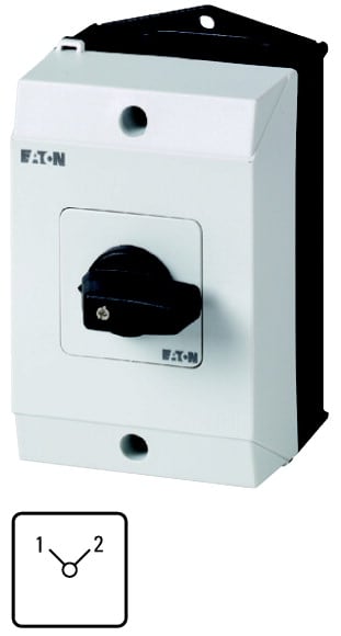 Eaton Industries France SAS - Inverseurs, Contacts: 6, 20 A, plastron: 1-2, 90°, à accrochage, en saillie