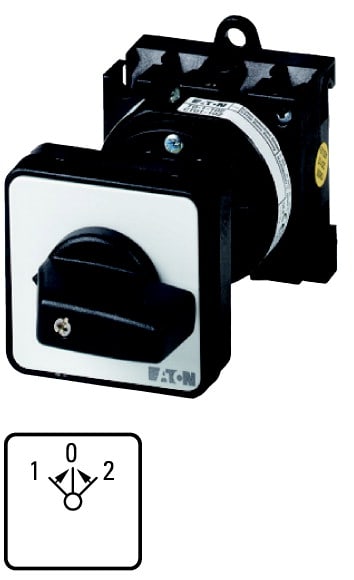 Eaton Industries France SAS - Inverseur, Contacts: 5, 32A, 1>0<2, 45°, à rappel, encastré, fixation arrière