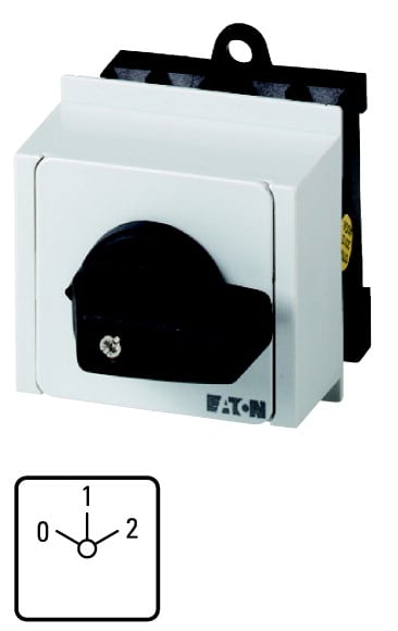 Eaton Industries France SAS - Commut., cont.: 8, 20A, Dahlander, 2 vitesses, 0-1-2, 60°, à acc., encastré, IVS