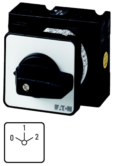 Eaton Industries France SAS - Inverseur, cont.: 6, 32A, 0-1-2, 60°, à accrochage,encastré, fixation centrale