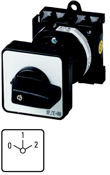 Eaton Industries France SAS - Inverseur, cont.: 6, 20A, 0-1-2, 60°, à accrochage, encastré, fixation arrière