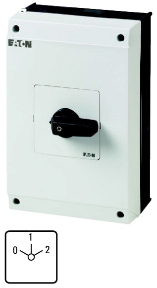 Eaton Industries France SAS - Inverseurs, Contacts: 6, 63 A, plastron: 0-1-2, 60 °, à accrochage, en saillie