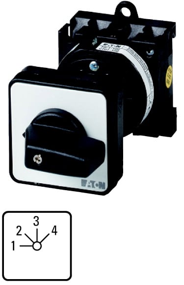 Eaton Industries France SAS - Commut. à gradin, cont.: 8, 20A, 4 crans, à acc., encastré, fix. arrière