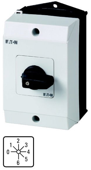 Eaton Industries France SAS - Commutateur à gradin, Contacts: 6, 20A, à accrochage, en saillie