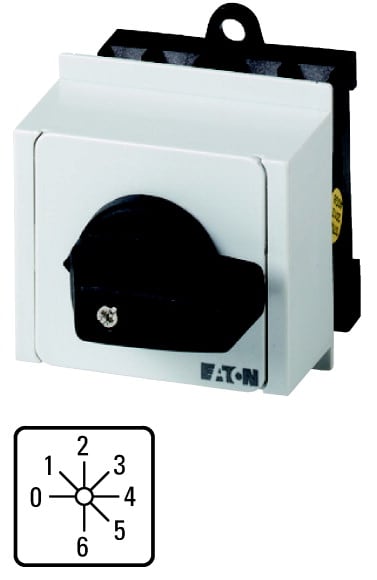 Eaton Industries France SAS - Commut. à gradin, cont.: 6, 20A, 6 crans, à acc., encastré en tableau modulaire