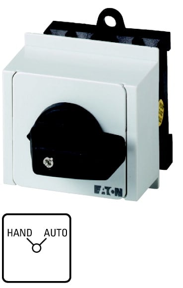Eaton Industries France SAS - Inverseur, cont.: 4, 20A, HAND-AUTO, 90°, à acc., encastré en tableau modulaire
