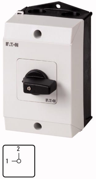 Eaton Industries France SAS - Inverseurs, Contacts: 4, 20 A, plastron: 1-2, 90°, à accrochage, en saillie