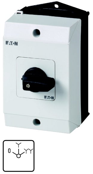 Eaton Industries France SAS - Commut., cont.: 8, 32A, Dahlander, 2 vitesses, 0-Y-YY, 60°, à acc., en saillie
