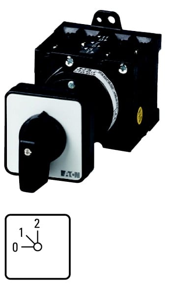 Eaton Industries France SAS - Commut. à gradin, cont.: 2, 20A, 2 crans 45°, à acc., encastré, fix. arrière