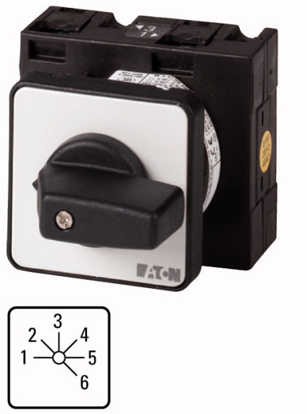 Eaton Industries France SAS - Commutateur à gradin, Contacts: 6, 32A, 1-6, 45°, à accrochage, encastré