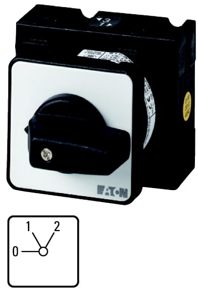 Eaton Industries France SAS - commutateur à gradin pour chauffage, cont.: 2, 32A, 0-2, 60°, à acc., encastré