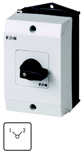 Eaton Industries France SAS - Inverseurs, Contacts: 2, 32 A, plastron: 1-2, 90°, à accrochage, en saillie