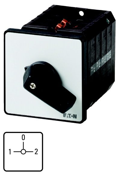 Eaton Industries France SAS - Inverseurs, Contacts: 8, 63 A, plastron: 1-0-2, 90°, à accrochage, encastré