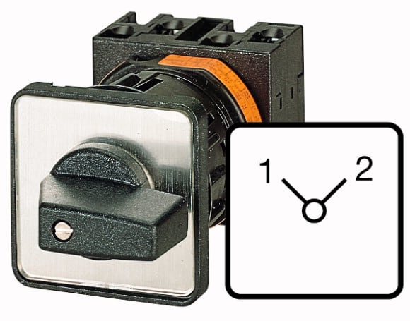 Eaton Industries France SAS - Inverseur, Contacts: 8, 20A, 1-2, 90°, à accrochage,encastré, fixation centrale
