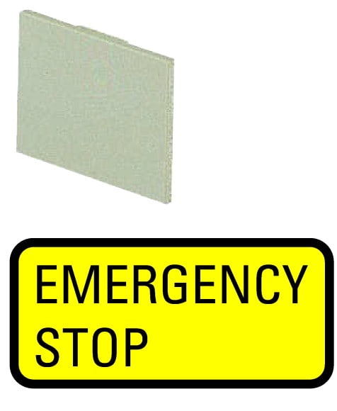 Eaton Industries France SAS - Étiquette à encliqueter, jaune, EMERGENCY STOP
