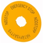 Eaton Industries France SAS - Étiquette, arrêt d'urgence, D=90mm, jaune, EN, SV, FI, DA
