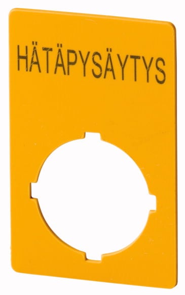 Eaton Industries France SAS - Étiquette, arrêt d'urgence, HxL=50x33mm, jaune, HÄTAPYSÄYTYS