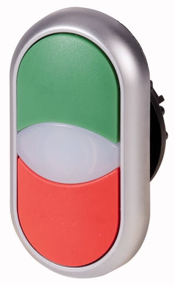 Eaton Industries France SAS - Bouton-poussoir double avec élement DEL, vert/blanc/rouge