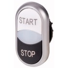 Eaton Industries France SAS - Bouton-poussoir double avec élement DEL, blanc START/blanc/noir STOP