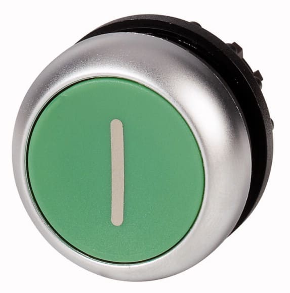 Eaton Industries France SAS - Bouton-poussoir, plat, vert I, à rappel