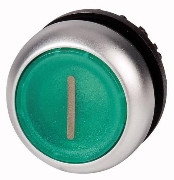 Eaton Industries France SAS - Bouton-poussoir lumineux, plat, vert I, à rappel