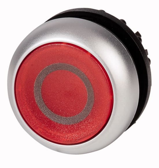 Eaton Industries France SAS - Bouton-poussoir lumineux, plat, rouge 0, à accrochage