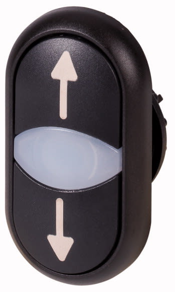 Eaton Industries France SAS - Bouton-poussoir double avec élement DEL, noir/blanc/noir, beschr.