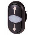 Eaton Industries France SAS - Bouton-poussoir double avec élement DEL, noir/blanc/noir, beschr.
