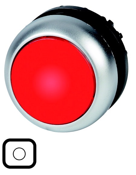 Eaton Industries France SAS - Bouton-poussoir lumineux, plat, rouge 0, à rappel