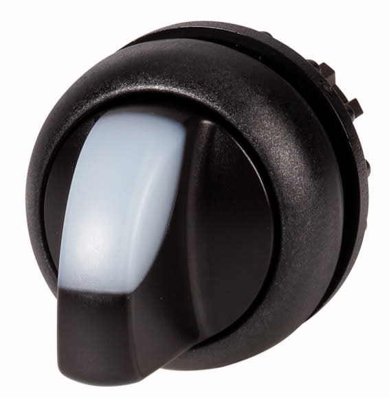 Eaton Industries France SAS - Commutateur rotatif lumineux, 3 positions, blanc, à rappel