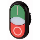 Eaton Industries France SAS - Bouton-poussoir double, +voyant lumineux, plat, blanc, blanc, noir