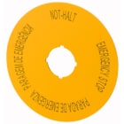 Eaton Industries France SAS - Étiquette, arrêt d'urgence, D=90mm, jaune, DE, EN, ES, PT