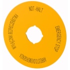Eaton Industries France SAS - Étiquette, arrêt d'urgence, D=90mm, jaune, PL, EN, DE, IT
